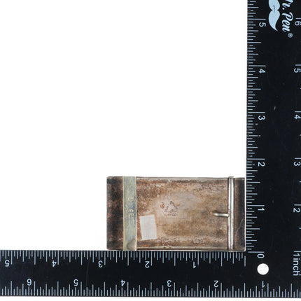 Vintage Aztec/Mayan style Mexican sterling silver/mother of pearl belt buckle