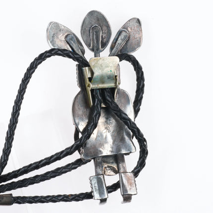Vintage Navajo sterling silver Royston Turquoise Kachina bolo tie