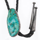 c1970 Vintage Navajo high grade turquoise bolo tie sterling silver Joe Chee