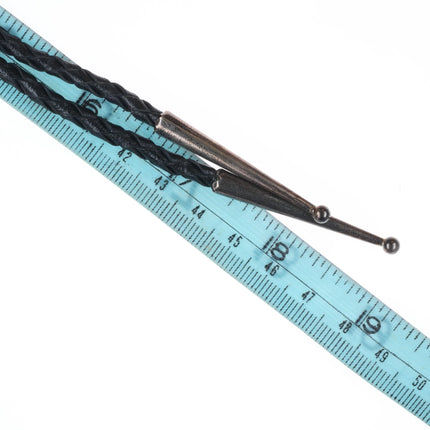 Vintage Clement Honie Hopi Overlay turquoise Kokopelli bolo tie sterling silver