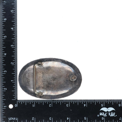 Big Della & Presley Curley, Navajo sterling silver vintage belt buckle turquoise