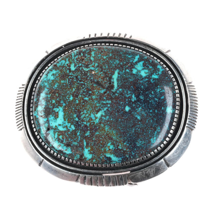 John Nelson Navajo sterling silver belt buckle w/gorgeous turquoise