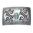 Vintage Hopi silvercraft guild overlay turtles belt buckle w/turquoise
