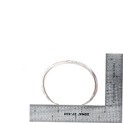 6.25" Delvin Nelson Navajo sterling silver chip inlay cuff bracelet