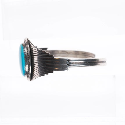 6.1" James Mason Navajo sterling silver cuff bracelet w/nice turquoise