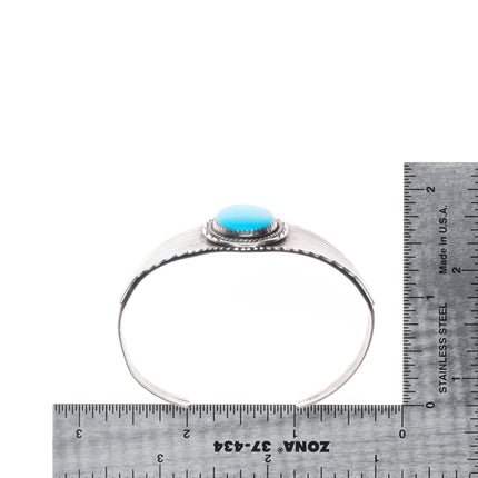 6.1" James Mason Navajo sterling silver cuff bracelet w/nice turquoise