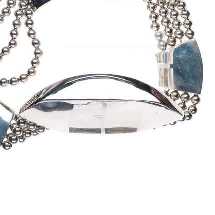 Oversized Retro Patricia Von Muslin sterling silver modernist bib necklace