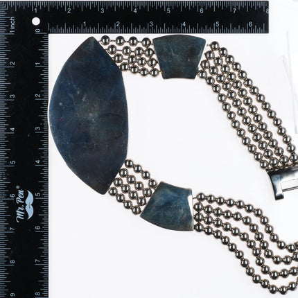 Oversized Retro Patricia Von Muslin sterling silver modernist bib necklace