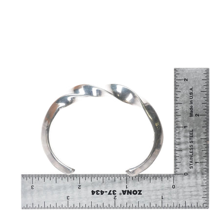 6" Randy Hoskie Navajo twisted sterling silver carinated cuff bracelet