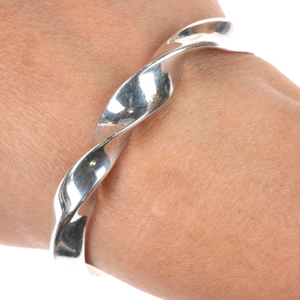 6" Randy Hoskie Navajo twisted sterling silver carinated cuff bracelet