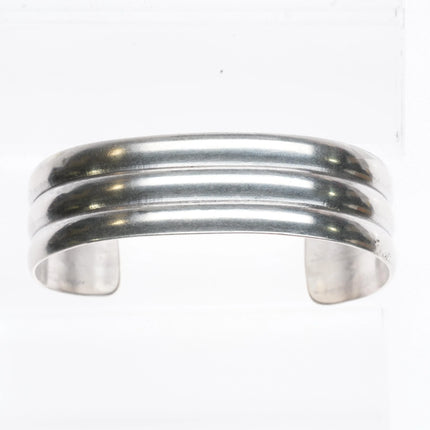 6.75" Vintage Navajo 3 ring sterling silver stacker cuff bracelet