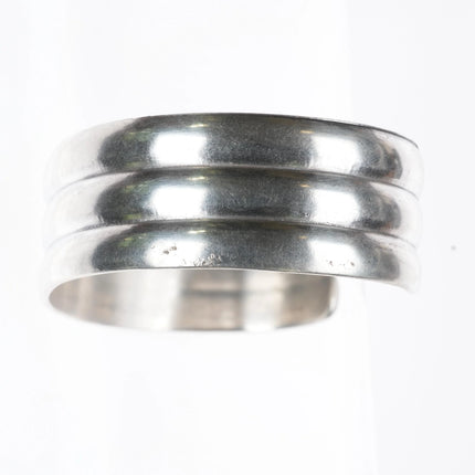 6.75" Vintage Navajo 3 ring sterling silver stacker cuff bracelet