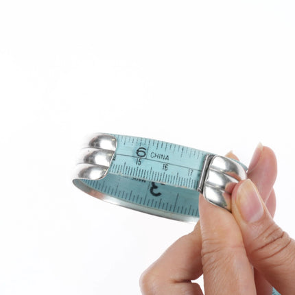 6.75" Vintage Navajo 3 ring sterling silver stacker cuff bracelet