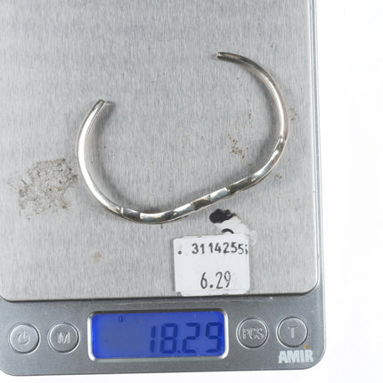 6.25" N Tso Navajo sterling silver sandcast cuff bracelet