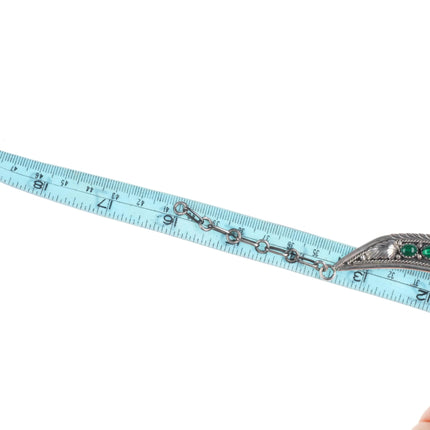 Vintage Calvin Peterson Navajo Sterling silver malachite cluster bib necklace