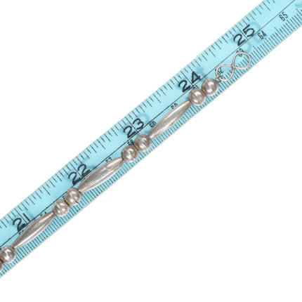 Vintage Navajo sterling silver beaded necklace with turquoise pendant c1970s