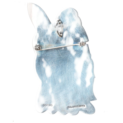 Ramon Dalangyawma Hopi overlay large kachina figure pendant sterling silver