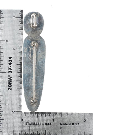 Ira Custer Navajo Tufa Cast sterling silver/14k gold turquoise pendant/pin