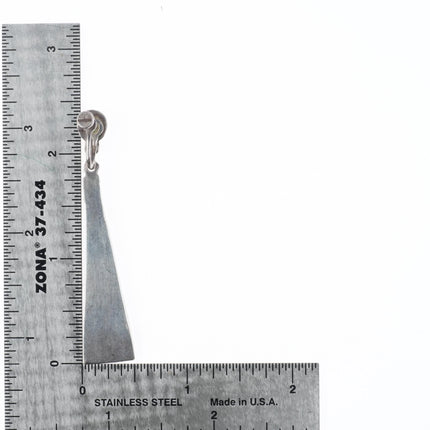 Long c1940's Zuni channel inlay screw back earrings sterling silver/turquoise