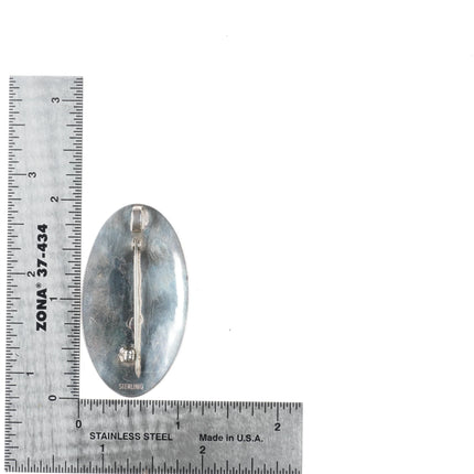 Phillip Honanie Hopi Overlay pendant/pin sterling silver flute player