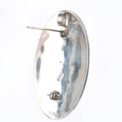 Phillip Honanie Hopi Overlay pendant/pin sterling silver flute player