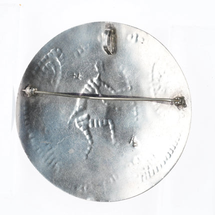 Large Vintage Hopi-Hopicrafts Overlay hunter pendant sterling silver