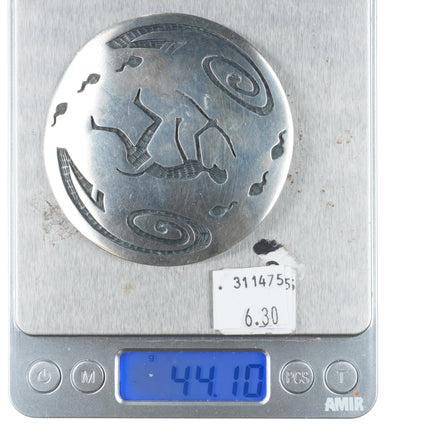 Large Vintage Hopi-Hopicrafts Overlay hunter pendant sterling silver