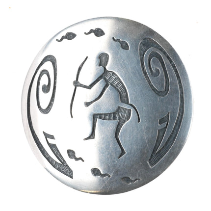Large Vintage Hopi-Hopicrafts Overlay hunter pendant sterling silver