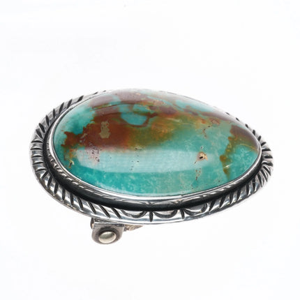 ED Retro Southwestern sterling silver lg stone Royston turquoise belt buckle