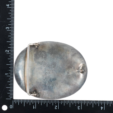 Howard Begay Navajo sterling silver shell yellow mother of pearl belt buckle