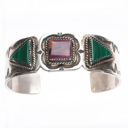 7" Alice McShirley Navajo sterling silver spiny oyster cuff bracelet