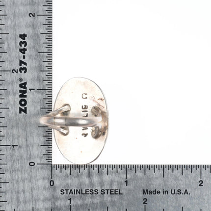 sz7.5 vintage Richard Wylie Navajo sterling silver shadowbox ring w/turquoise