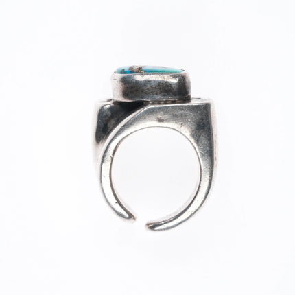 sz5.5 Vintage southwestern modernist sterling silver turquoise freeform ring
