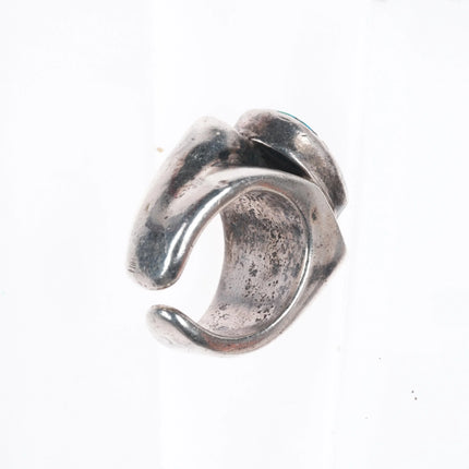 sz5.5 Vintage southwestern modernist sterling silver turquoise freeform ring