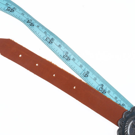 44" 40's-50's  Vintage Navajo hand stamped sterling silver concho belt