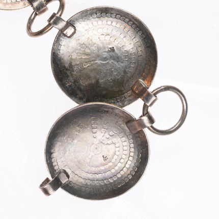 42.5" Bernard Dawahoya Hopi overlay man in the maze sterling silver concho belt