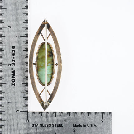 Antique Victorian 9ct gold and turquoise pin/brooch