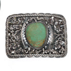 Big Vintage Southwestern sterling silver green Cerrillos turquoise belt buckle