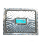 Vintage YD Navajo square sterling silver belt buckle w/ nice turquoise