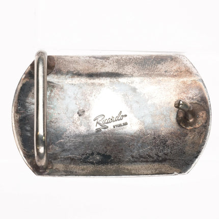 Vintage Sterling silver Ricardo Masonic hand engraved  belt buckle