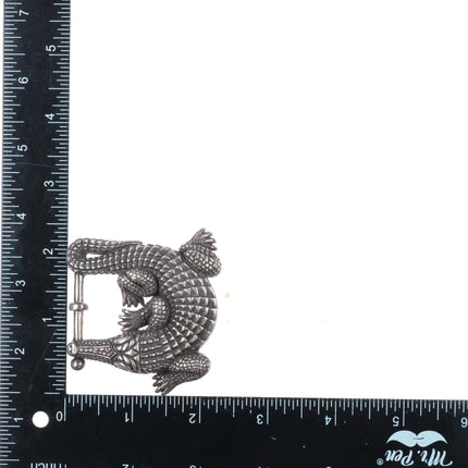 Vintage Barry Kieselstein Cord Sterling silver Alligator belt buckle