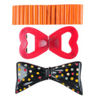 3 c1940's Bakelite 2pc Belt buckle sets Red Hearts, butterscotch, polka dot bow