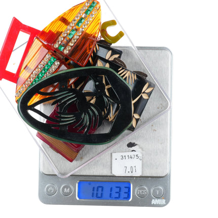 As is Lot c1940's Bakelite Belt buckle sets/pieces/etc rhinestones