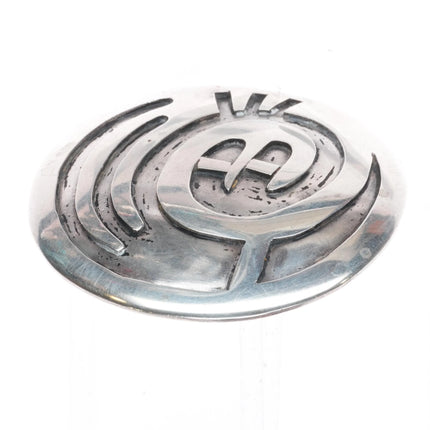 c1950 Hopi overlay SilverCrafts Guild  large pendant sterling silver