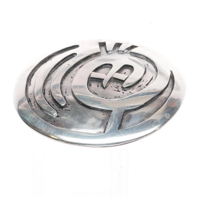 c1950 Hopi overlay SilverCrafts Guild  large pendant sterling silver