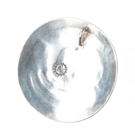 c1950 Hopi overlay SilverCrafts Guild  large pendant sterling silver