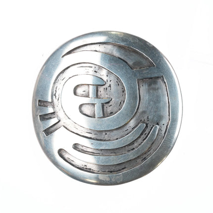 c1950 Hopi overlay SilverCrafts Guild  large pendant sterling silver