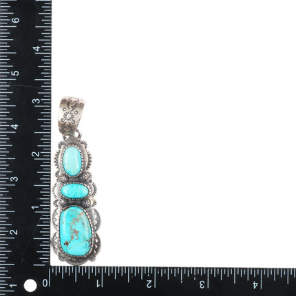 Bobby Johnson Navajo Turquoise pendant sterling silver w/nice turquoise