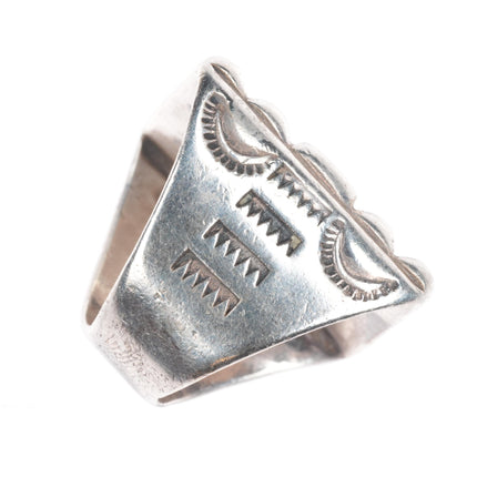 sz7 Sam Roanhorse Navajo sterling silver heavily stamped ring Size 7