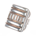 sz7 Sam Roanhorse Navajo sterling silver heavily stamped ring Size 7